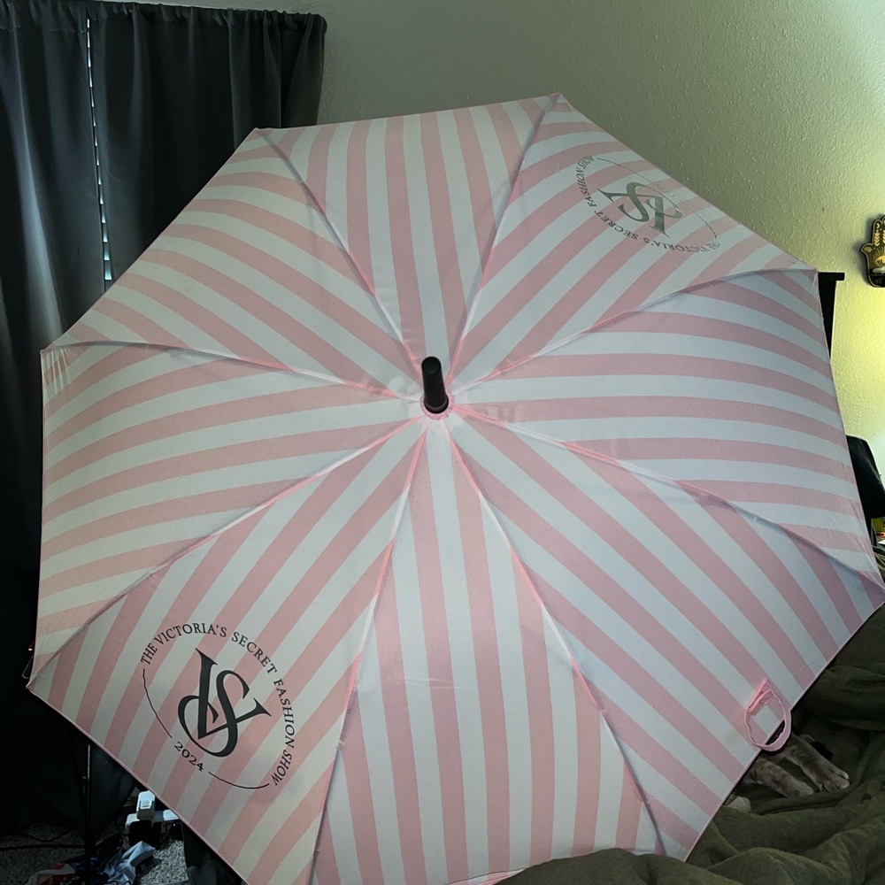 Victoria's Secret Pink and White Striped Umbrella